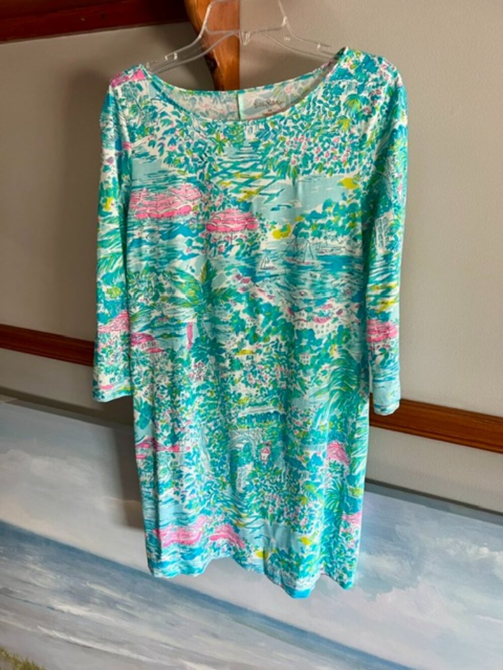 Lilly Pulitzern bright and colorful dress - stretchy size medium htf print
